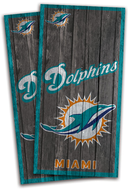 Miami Dolphins Cornhole Wraps - Set of 2